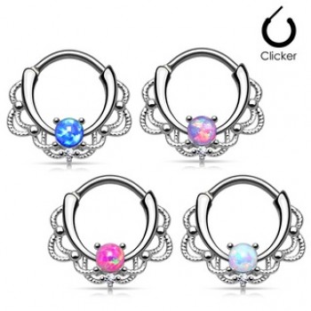 Synthetic Opal Lacey Septum Clicker 